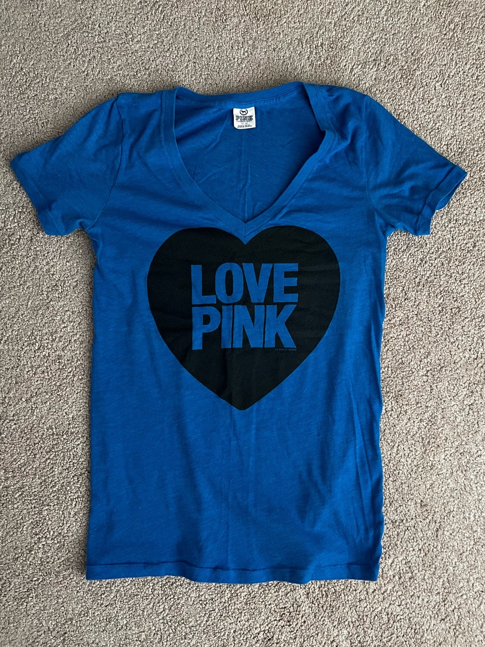 PINK Victoria's Secret Blue Vneck Tee